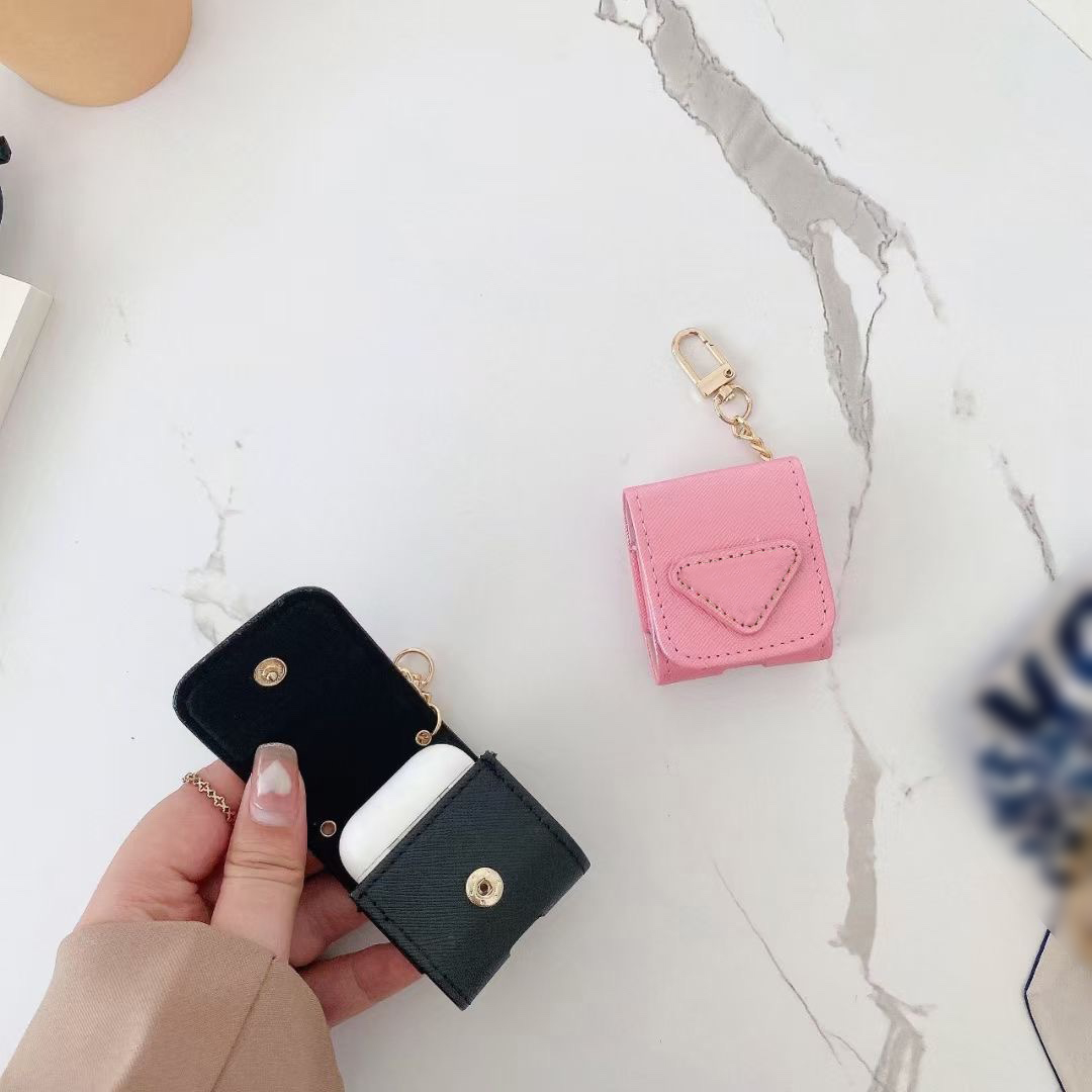 

2021 Luxurys Designer AirPods Cases for Earphone pro 1 2 Top Quality Case Leatherwear Protection Package Hook bags 3 colors
