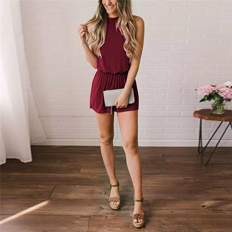 

Women' Jumpsuits & Rompers 2021 Fashion Women Summer Casual Playsuit Sleeveless Sexy Hollow Out Bohemian Elegant Lady Jumpsuit #Jun18, Black