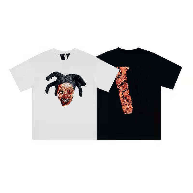 

Designer joint Vlones Devil v mens T shirt printing high street fashion brand loose casual womens hip-hop short-sleeved shirt -XL, 01