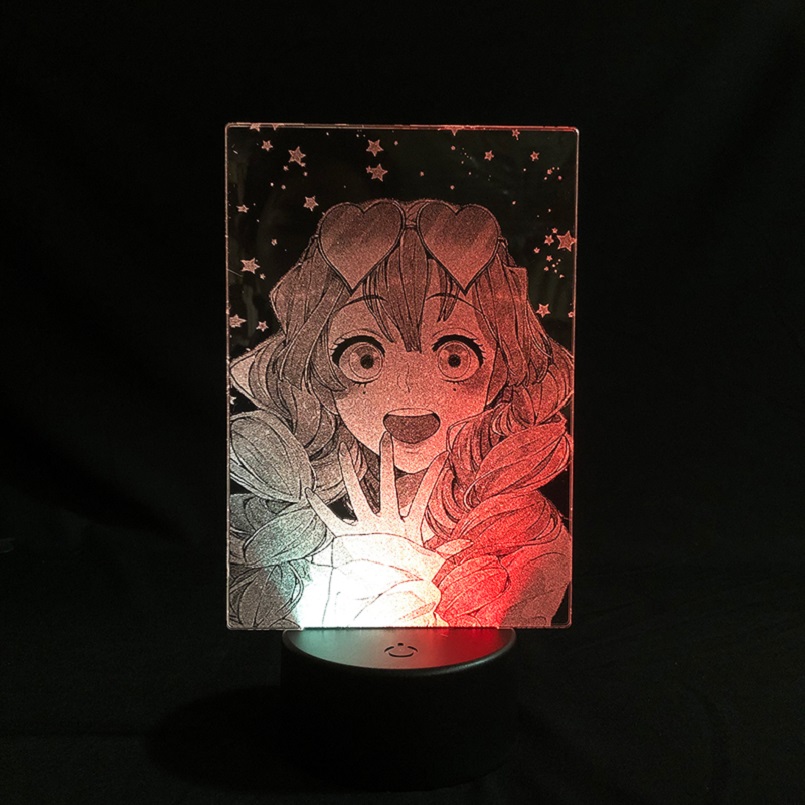 

Unique 3D Lamp Two-Color Kanroji Mitsuri Figure LED Night Sensor Light Atmosphere Decor Nightlight with Remote