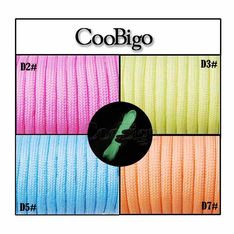 

1pcs Survival Paracord Luminous Rope Camp Glow Paracord 550LB 7 Strands Lanyard Tent Ropes Outdoor Ropes