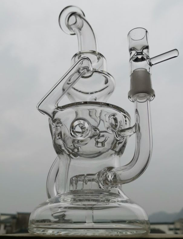 

Unique Glass Bong Clear Water Pipe Recycler Dab Rig Showerhead Perc Oil Rigs 14.5mm Joint Bongs Water Pipes Percolator