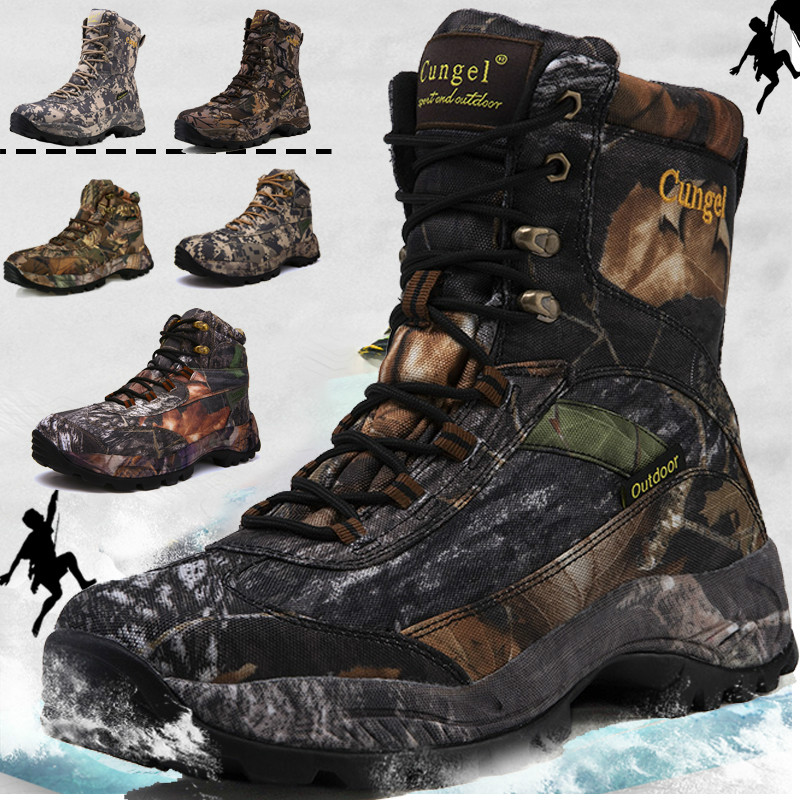 

2022 Winter Camouflage Snow Men Boots Rain Shoes Waterproof With Fur Plush Warm Male Casual Mid-Calf Work Fishing Boot, Q3-brown