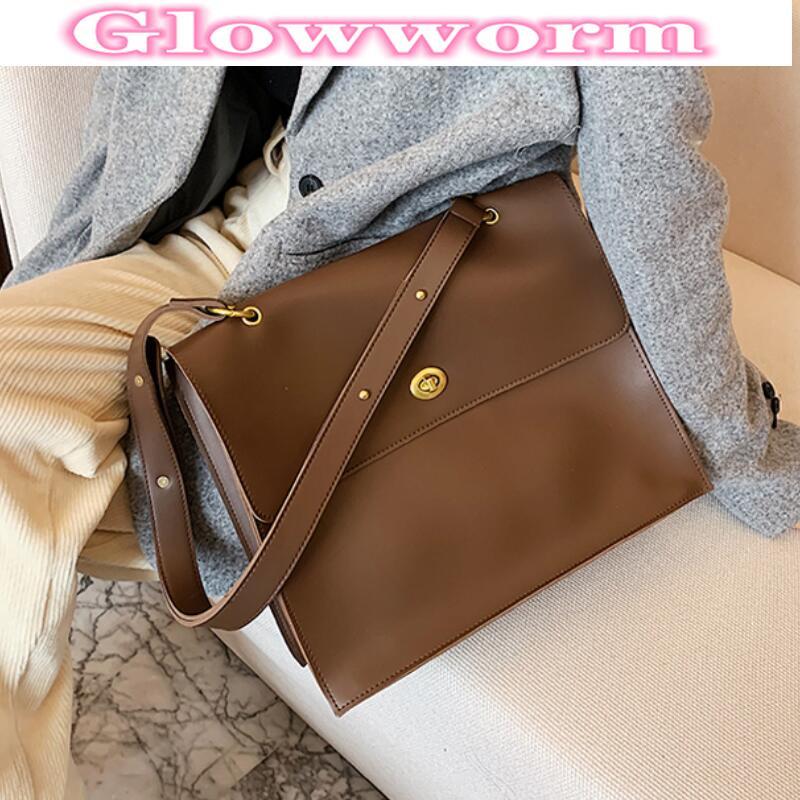 

High quality retro tote bag 2021 autumn and winter new fashion large capacity women's designer soft leather crossbody bag, Black