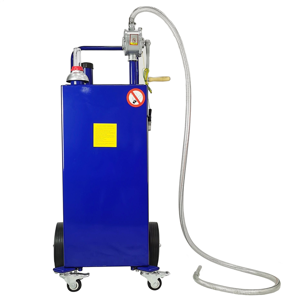 

30 Gallon Gas Caddy Tank Storage Drum Gasoline Tool Box Diesel Fuel Transfer with Universal Wheel Blue JGC30 Pantone