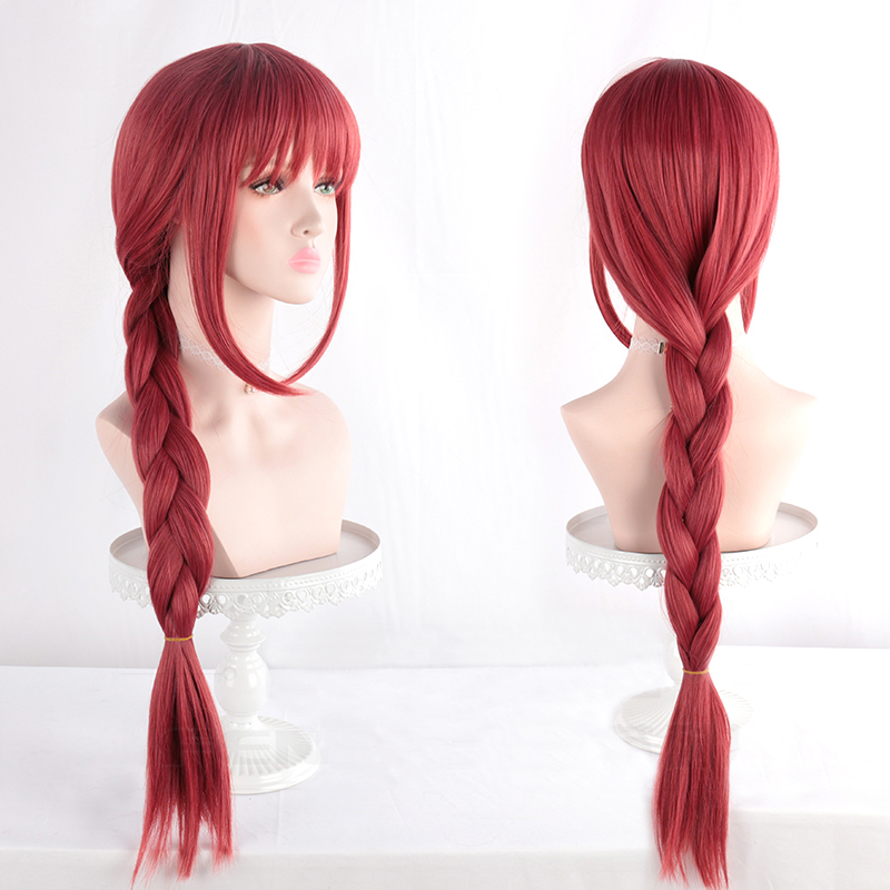 

Chainsaw Man Makima Cosplay wig Heat Resistant Synthetic Wig+ Hair Cap, Silver