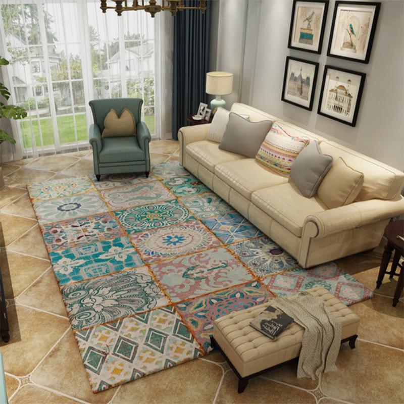 

Carpets Geometric Boho Style Polyester Carpet Floor Mats Modern Area Rugs For Living Room Kids Play Table Sofa Kichen Non-slip, Sd-bo64