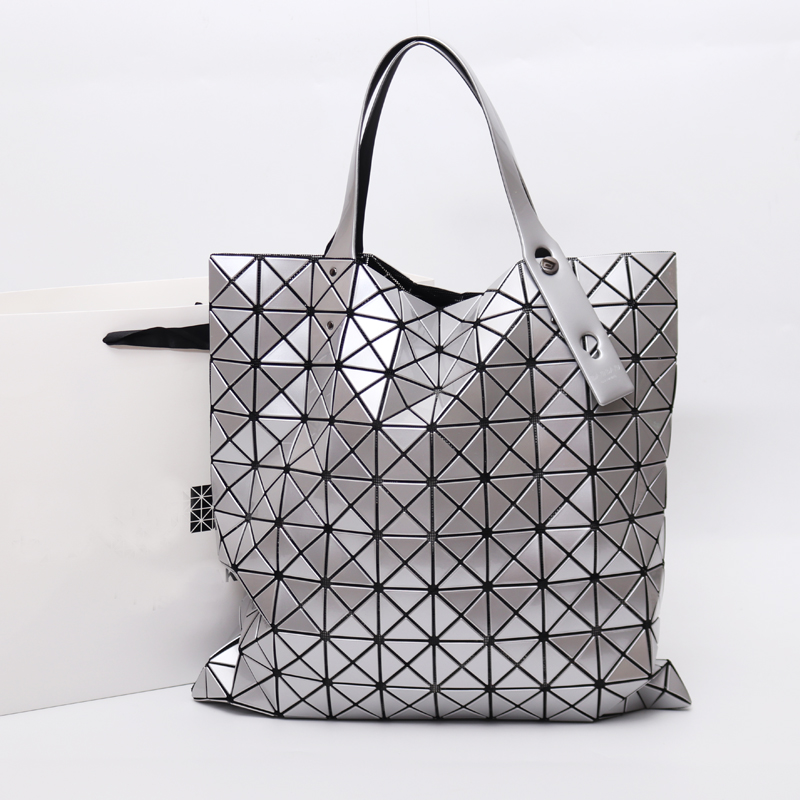 

Japanese Sanzhai Same Style 10 Grid 10 Grid Bag Diamond Pattern Bag Tote Bag Sanzhai Handbag Big Womens, Silver highest counter quality