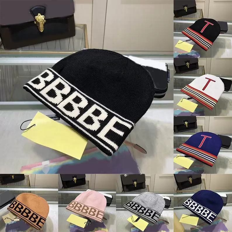 

Luxury Knitted Hat Designer Beanie Cap Mens Fitted Hats Unisex Cashmere Letters Casual Skull Caps Outdoor Fashion High Quality Classic 2 Colors, Black