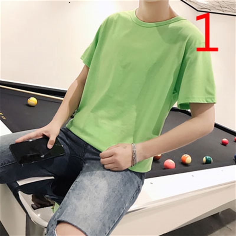

2021 New Korean Version the Trend of Thin Section T-shirt Summer Printing Silk Male 7p3p