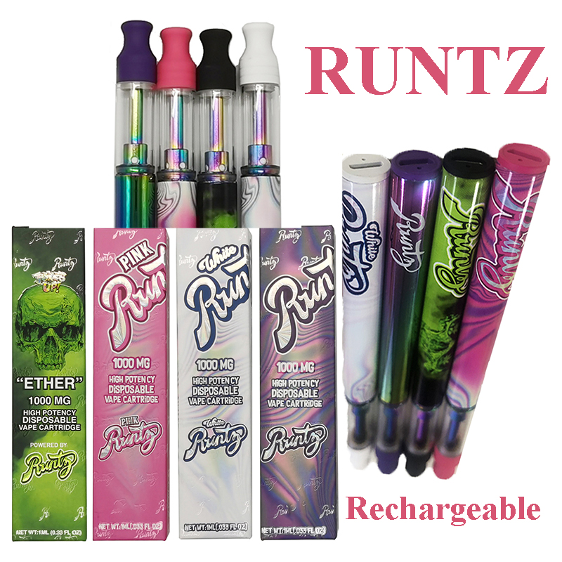 

Runtz Disposable Vape Pen 1.0ML Rechargeable 240mah Battery Vaporizer Starter Kits E-Cigarettes Magnetic Packaging Box Copper Tips Vapes Empty Cartridge Package