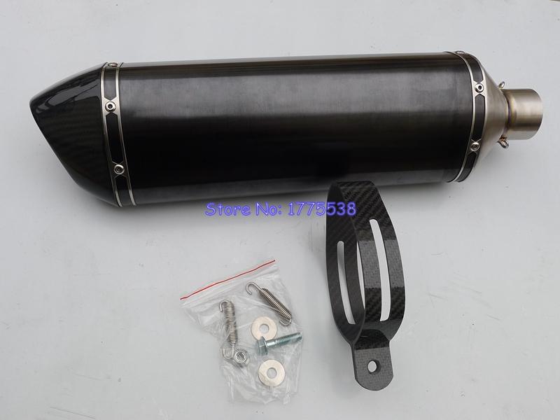 

Motorcycle Exhaust System ID:51mm/54mm/57mm/61mm/63mm/65mm L:500mm Motorbike Muffler Pipe Escape Damper Baffle With Carbon Fiber Clamp