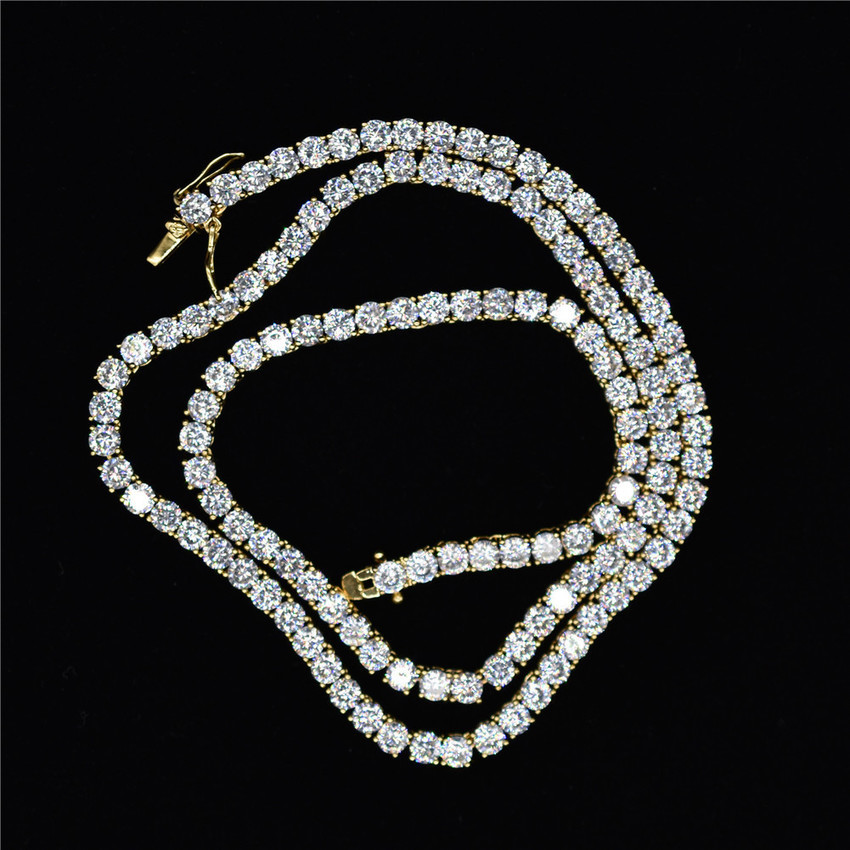 

4mm 5mm 3mm 6mm 1 Row Shiny Tennis Chain Men Hip Hop Iced Out Bling Cz Necklace Jewelry Gold Silver Color Charm Gift 7DIH