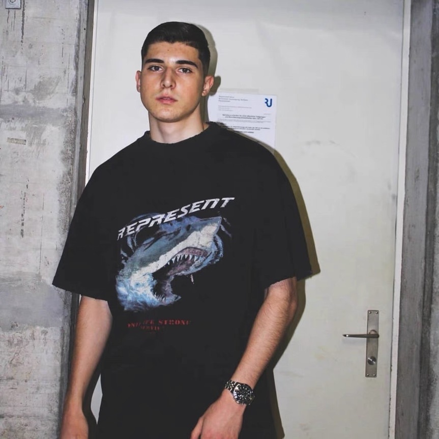 

Represent ONLY THE STRONG SURVIVE T-SHIRT Men Women 1:1 High Quality Shark Graphic Print Tee Vintage Streetwear Tops YNMU, A08-re01-2