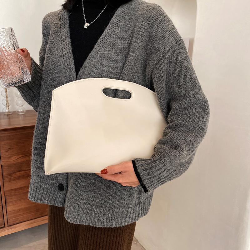 

Small bag women 2021 large capacity temperament thin handbag office commuter briefcase diagonal bag shoulder women's, Black