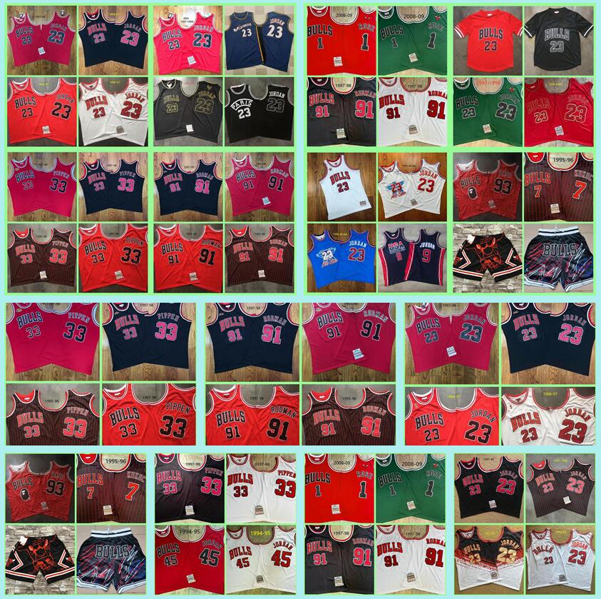 

Men stitched -2XL basketball Jersey 23 Michael 91 Rodman 33 Pippen Mitchell & Ness 1984 95-96 97-98 Hardwoods Classics retro Jerseys