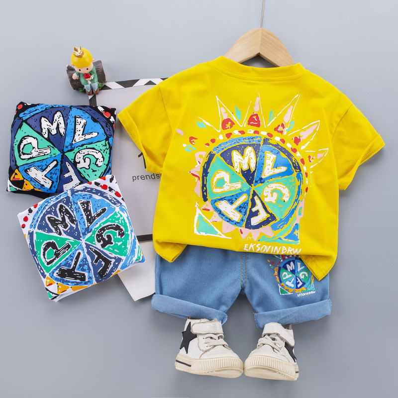 

2021 Summer Toddler Boy Clothes Set Children Girl Clothing Short-sleeved Cotton T-shirt+Pant Baby Girls Clothes, White