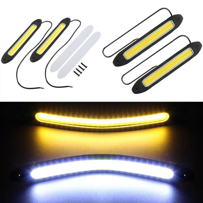 

Car Headlights 2PCS LED COB Light Fog Driving Day Time Running Lamp Turn Waterproof Lights Fits For Cars Truck Off-road 12V
