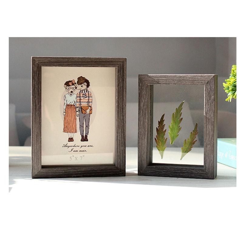 

Frames And Mouldings Double-sided Glass Po Frame Plant Specimen Box 6 Inch 7 Wooden Creative Table Decoration