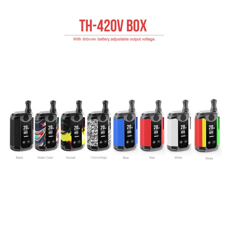 

Original Kangvape TH420 V Box Kit 800mAh 20W Adjustable Wattage Temperature Vape Mod TH-420V Starter Kits with 0.5ml Ceramic Coil carts