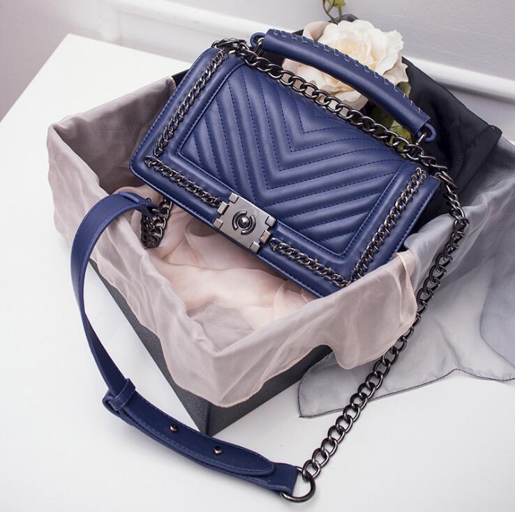 

Factory sales women bag street fashion thicken styling leather handbags personalized chain decoration womens shoulder bags