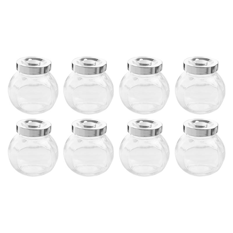 

Storage Bottles & Jars 8 Pcs Glass Sealed Dried Fruit Jar Clear Cereal Airtight Canister