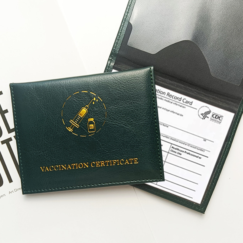

PU Leather CDC Vaccination Card Holder Files US Immunization Record Case Vaccinated Cards Protector for Traveling or Enrolling In School 4 X 3 Inches