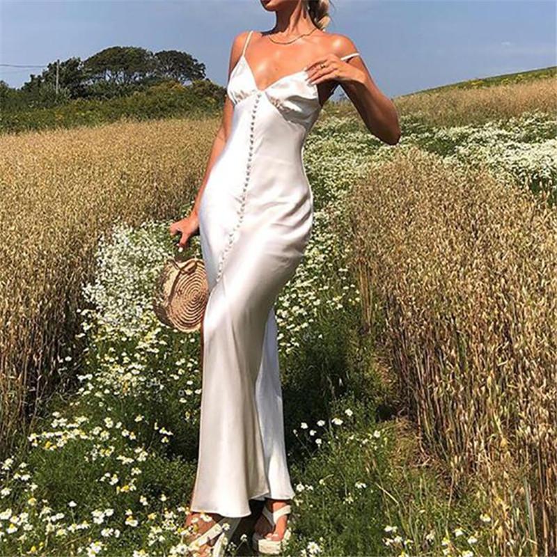 

Casual Dresses White Women Strap Maxi Dress Summer Long Bandage Backless Sleeveless Bodycon Sexy Party Elegant Club Split