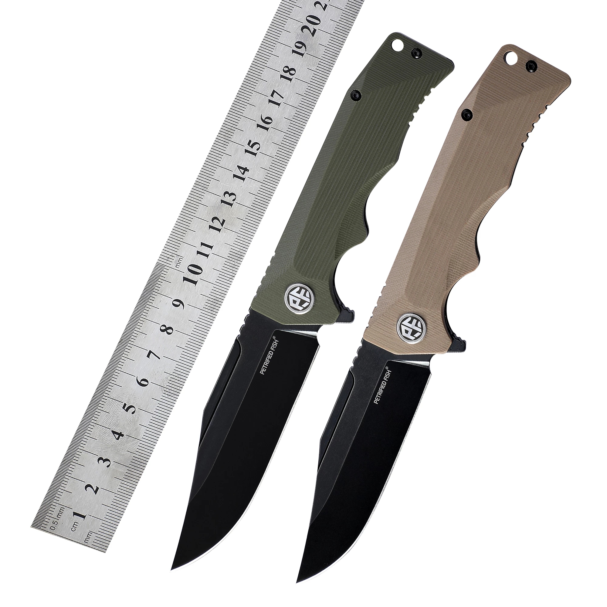 

Petrified fish 959 origina foding knife D2 stee ceramic ba bearing system G10 hande outdoor EDC hunting camping knives