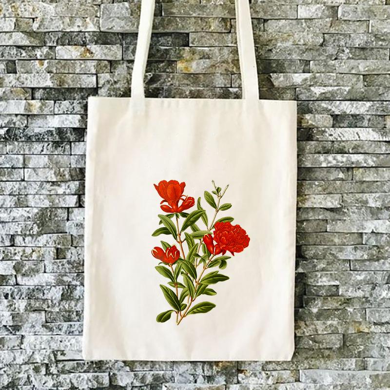 

Shopping Bags FLOWER Handbag Custom Print Bag Daily Use DIY Canvas Eco Reusable Recycle Tote Text, Flowers211