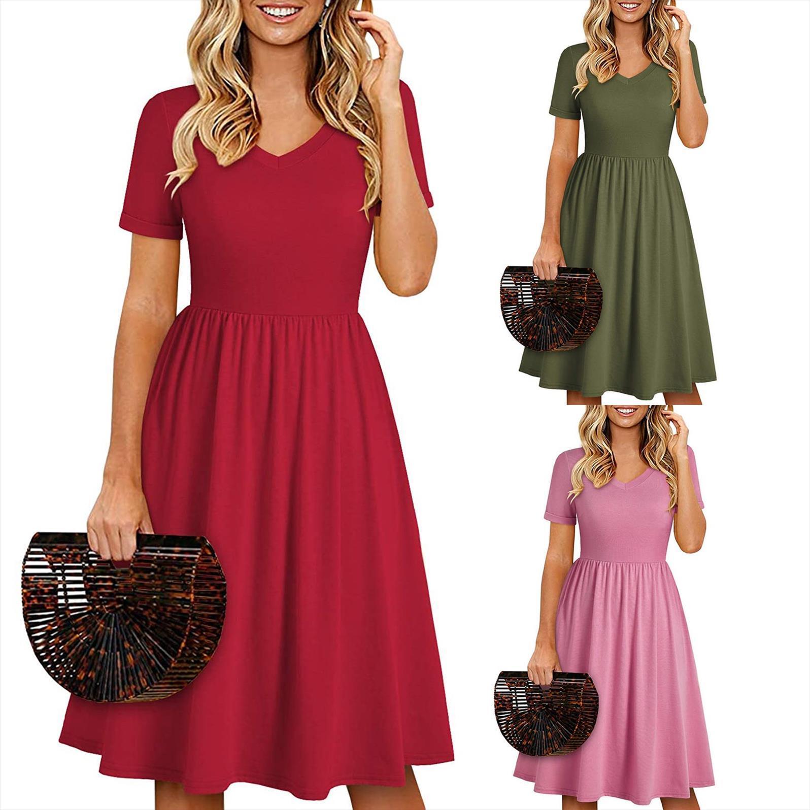 

summer seaside sling sleeveless women dress v neck solid color casual bow mid calf daily, Black;gray