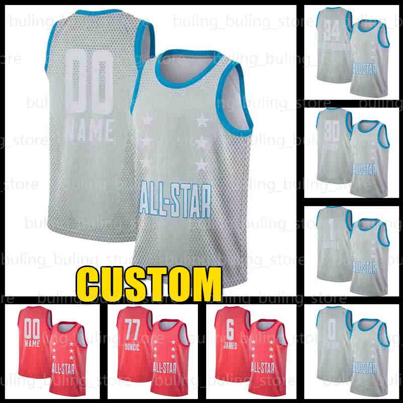 

2022 All-Star Basketball Jersey Stephen Durant James Curry DeRozan Ja Booker Young Morant Mitchell Embiid Jokic Antetokounmpo Irving Doncic Ball Tatum Gray Red Mens, Custom jersey