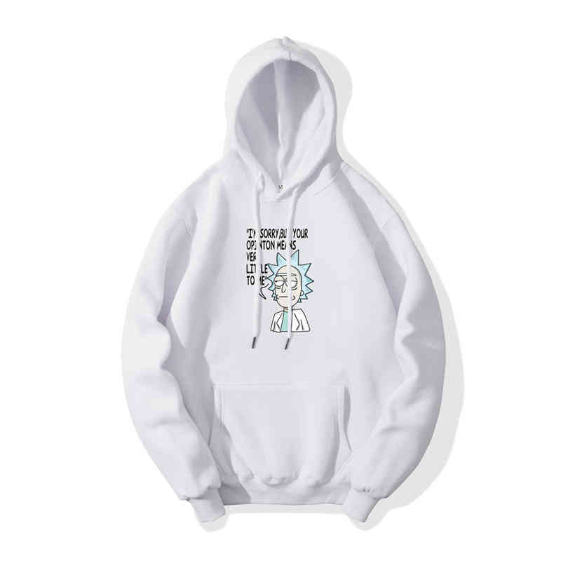 Fall winter men fashion youth hoodie crazy Rick print long sleeve hip-hop casual