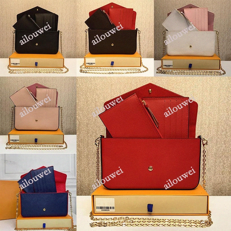 

Multi Felicie Pochette Women Chain Bags Wallet Messenger Leather Handbags Shoulder Louise Checked Purse Vutton Crossbody Viuton Black Bag, Actual pictures contact me