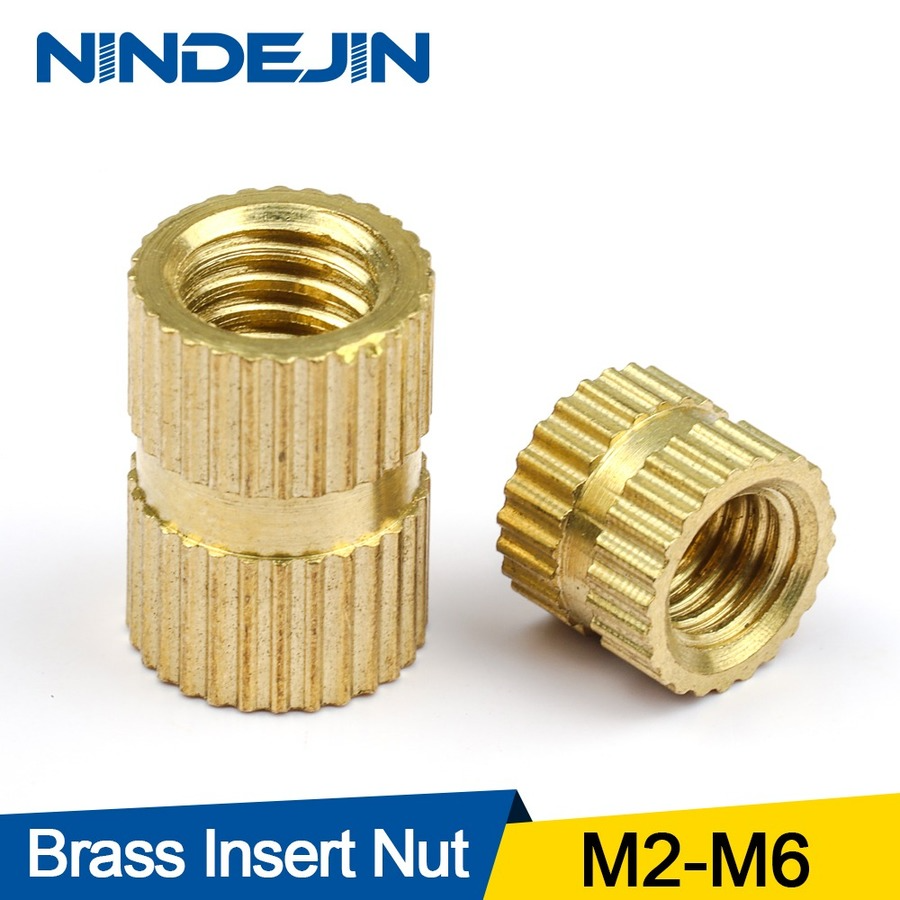 

NINDEJIN Nail 10-50pcs M2-M6 Knurled Threaded Brass Insert Nut for 3D Print