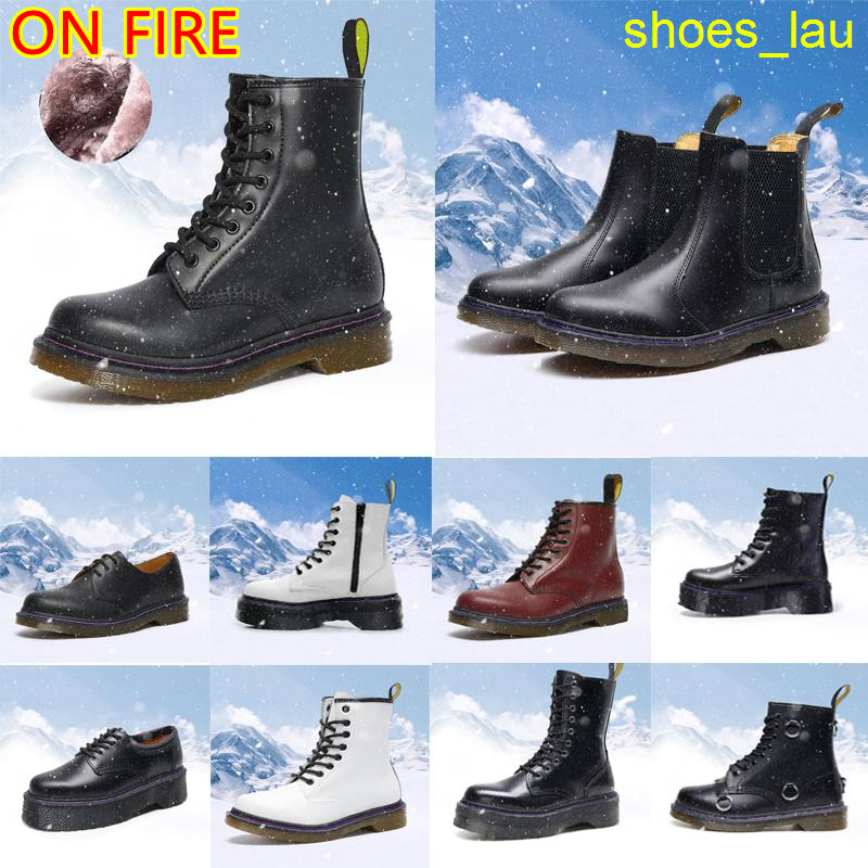 

men women Martin boots Smooth Leather Oxford Winter Shoes Ankle Half Black white Bordeaux Red Pumpkin mens fashion platform boot Eur 36-45, #16