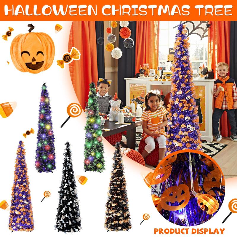 

Christmas Decorations Tree Halloween Creative Foldable Pumpkin Grimace Diy Home Table Xmas Ornaments Decor Kids Gift