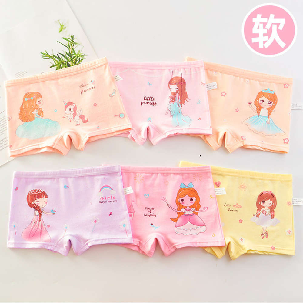 

panties Children's underwear fine woven cotton children's girl flat angle baby middle and big Princess cartoon, Camo
