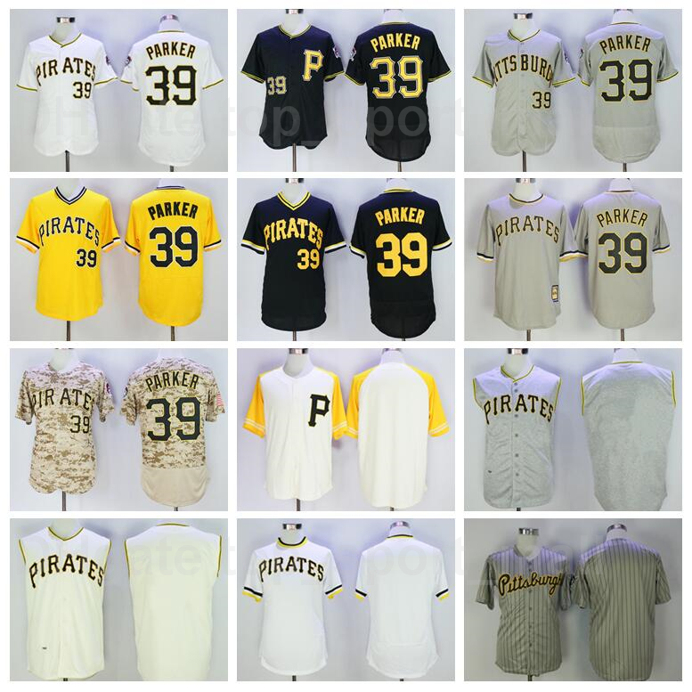

Retror Baseball Vintage 39 Dave Parker Jersey Men Black White Grey Yellow Camo Team Stitched Pullover Retire Flexbase Cool Base Top/Good, Blue;black