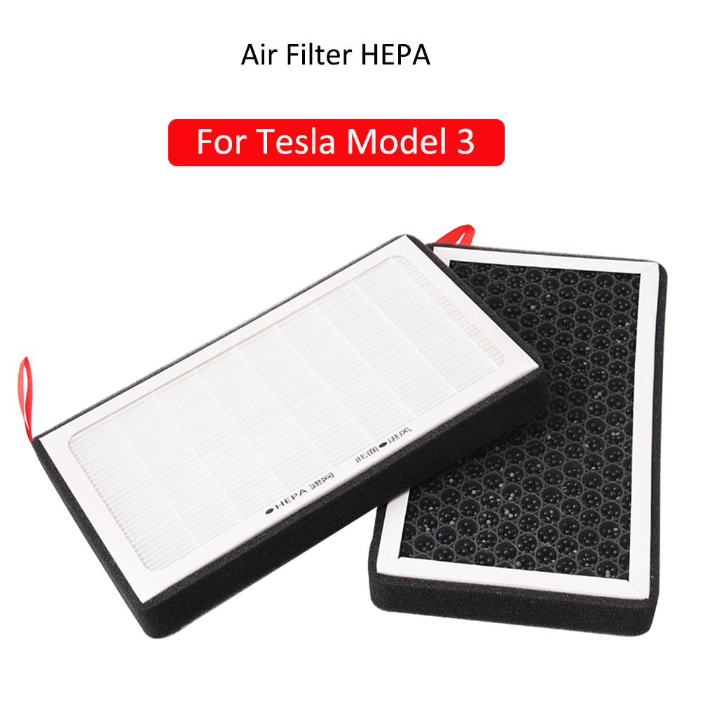 Model3 Air Filter HEPA Cleaner Activated For Tesla Model 3 Three Accessories 2021 2Pcs Car Air Condition Replacement Protection-image-747357883