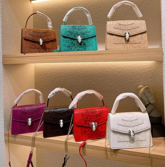 

22*15cm 7color Fashion Snakeskin Women Shoulder Bags Letters Desinger Top Quality Leather Serpenti Forever Handbags Brands Crossbodybag Messenger Bag