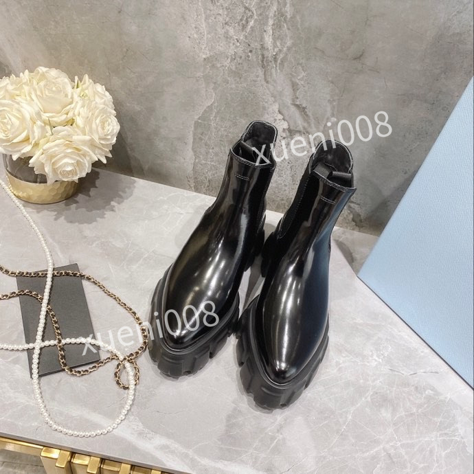 

2021 Designer Fashion Ankle Boots Leather and Nylon Fabric Booties Women Monolith Biker Australia Platform Heels Winter Sneakers zh211023, 01