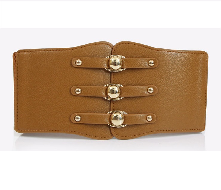 

Womens females ladies Fashion retro extra wide girl belt elastic 12cm waistband multilayer Vintage Leather Strap girdle 4colors free shippin, Black;brown