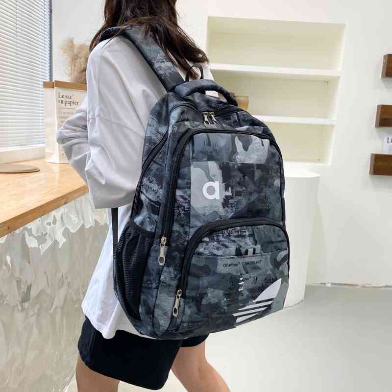 

2021 new backpack Korean fashion outdoor camouflage travel bag and women's same couple Backpack, Yellow