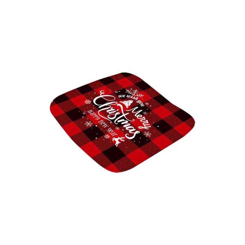 

EHOMEBUY Christmas Cushions for Home Decor Plaid Velvet Seat Cushion Flannel Coral Fleece 45X45 Xmas Decorations 2021 Chair Pads, 03