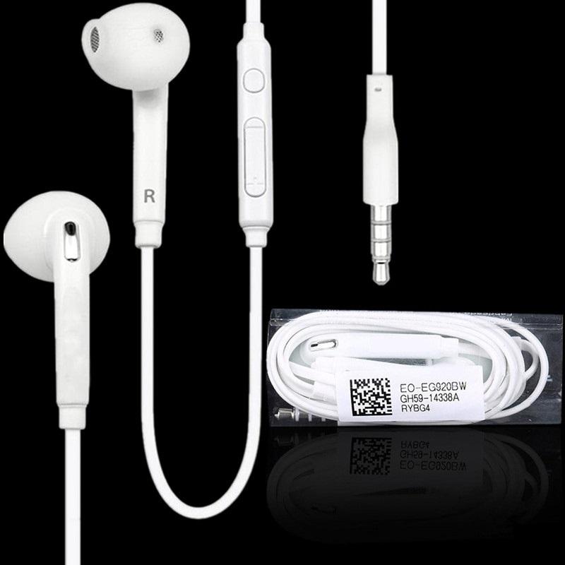 

3.5mm earphones in ear Stereo earphone headphones headsets with mic and remote Volume Control For Samsung S7 S6 Edge, Black