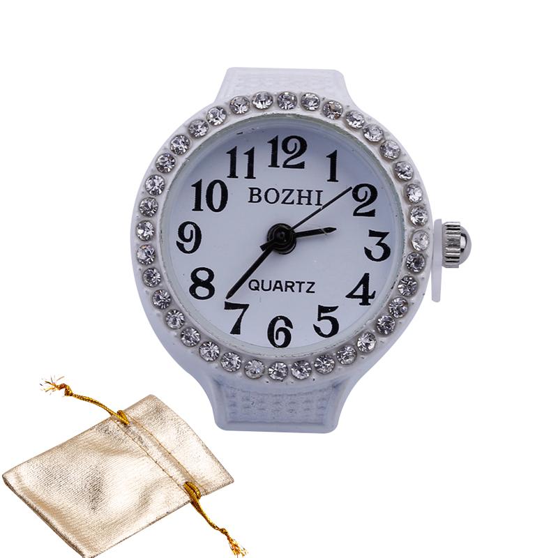 

Cluster Rings TOPSTORE 1 PCS 2021 Creative Lady Steel Round Elastic Quartz Finger Ring Watches