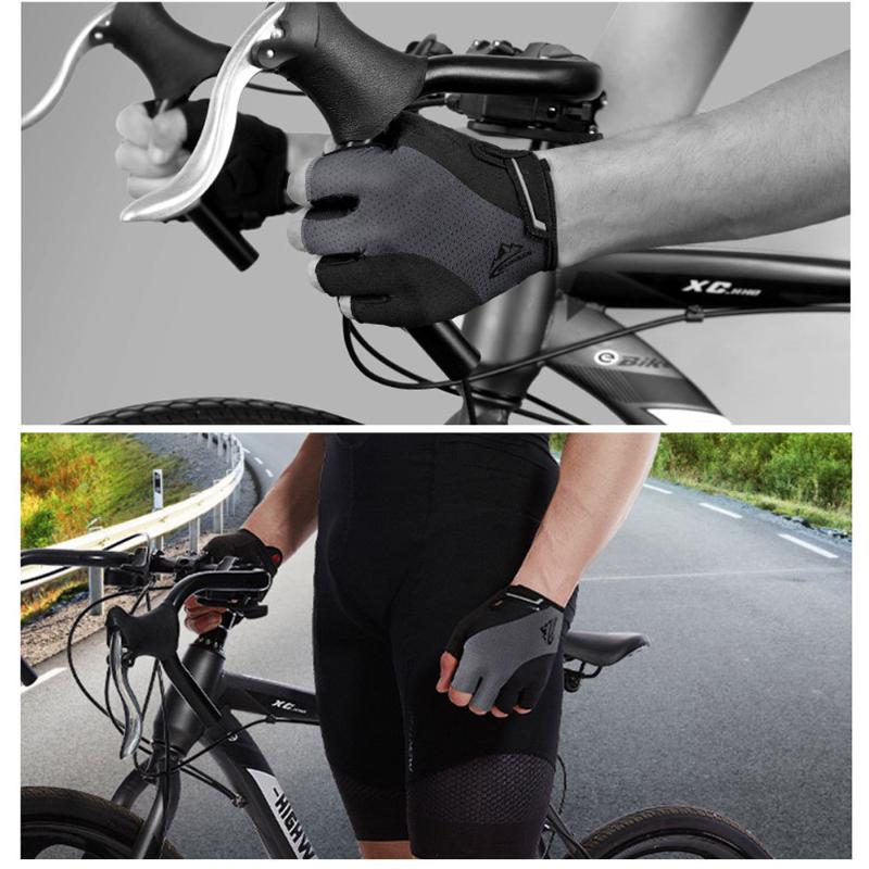 

Sports Gloves BOLER GEL Sport MTB Bicycle Half Shockproof Men Women Summer Cycling Finger Fitness Bike Pad Gym, Black