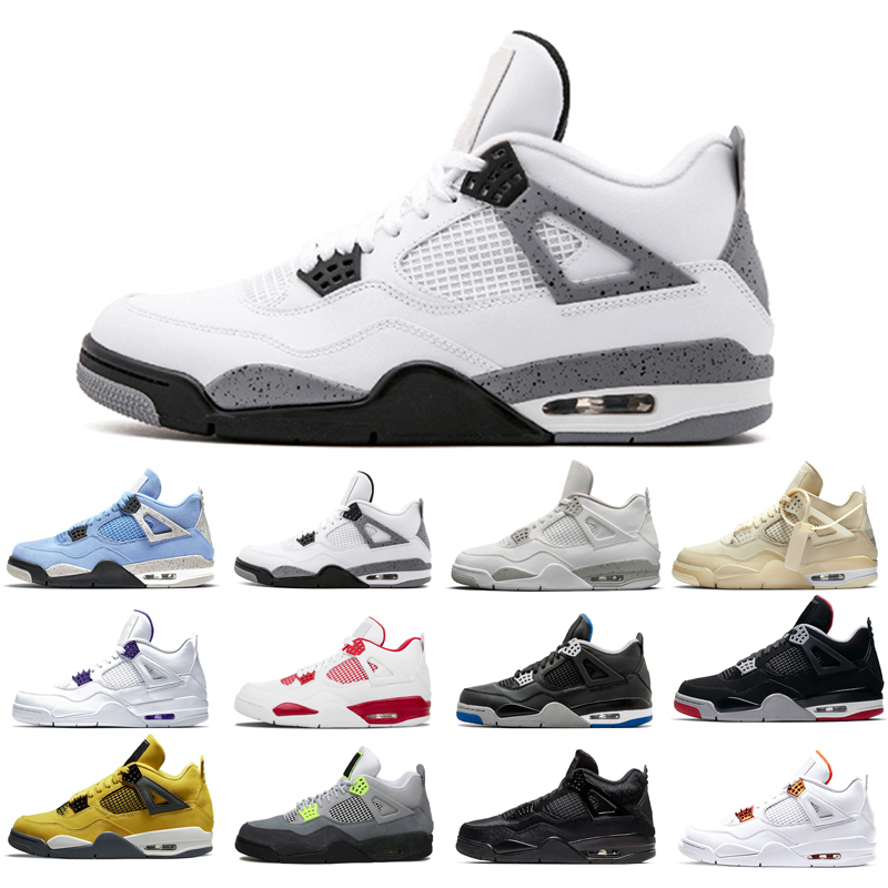 

2021 new basketball shoes 4s man White Oreo Cement University Red Blue Travis Sail Thunder Olivia Kim Black Cat Taupe Green Pure Money Neon Grey Bred purple trainers, Diy