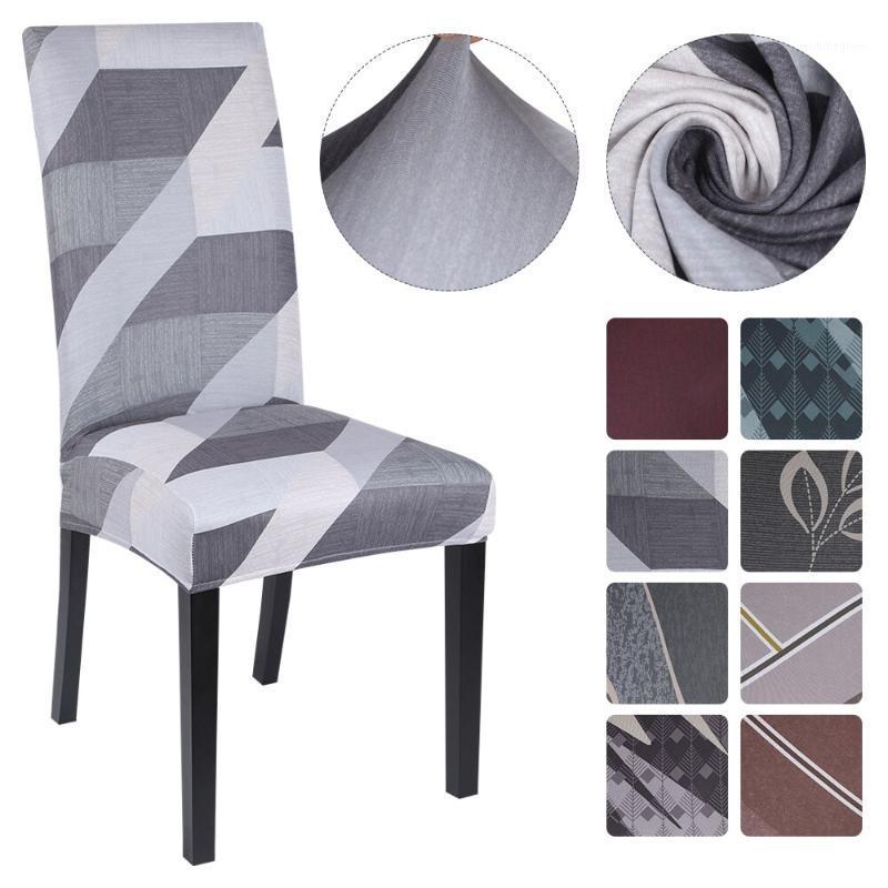 

Geometry Printing Chair Covers Spandex Stretch Elastic Cover For Wedding Dining Room Office Banquet House Deco